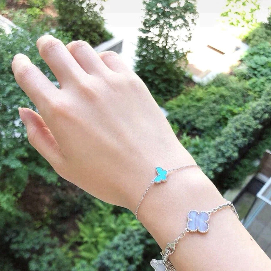 [Aurelle Style]BUTTERFLY TURQUOISE BUTTERFLY BRACELET SILVER