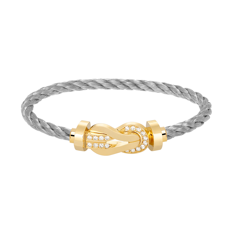 [Aurelle Style]CHANCE LARGE 8 FIGURE BUCKLE HALF DIAMOND BRACELET GOLD