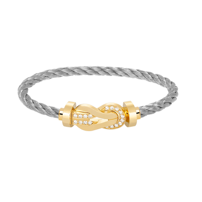 [Aurelle Style]CHANCE LARGE 8 FIGURE BUCKLE HALF DIAMOND BRACELET GOLD