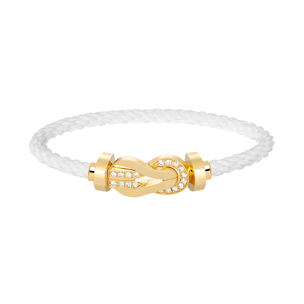 [Aurelle Style]CHANCE LARGE 8 FIGURE BUCKLE HALF DIAMOND BRACELET GOLD