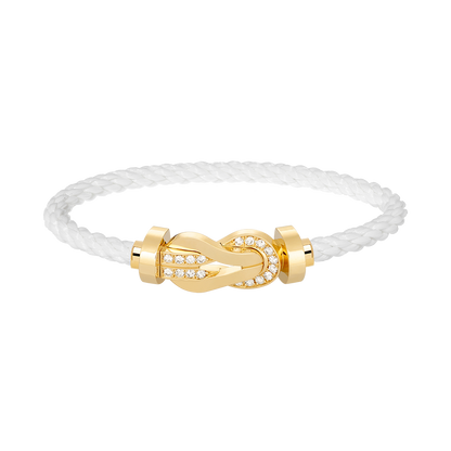 [Aurelle Style]CHANCE LARGE 8 FIGURE BUCKLE HALF DIAMOND BRACELET GOLD