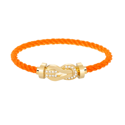[Aurelle Style]CHANCE LARGE 8 FIGURE BUCKLE HALF DIAMOND BRACELET GOLD