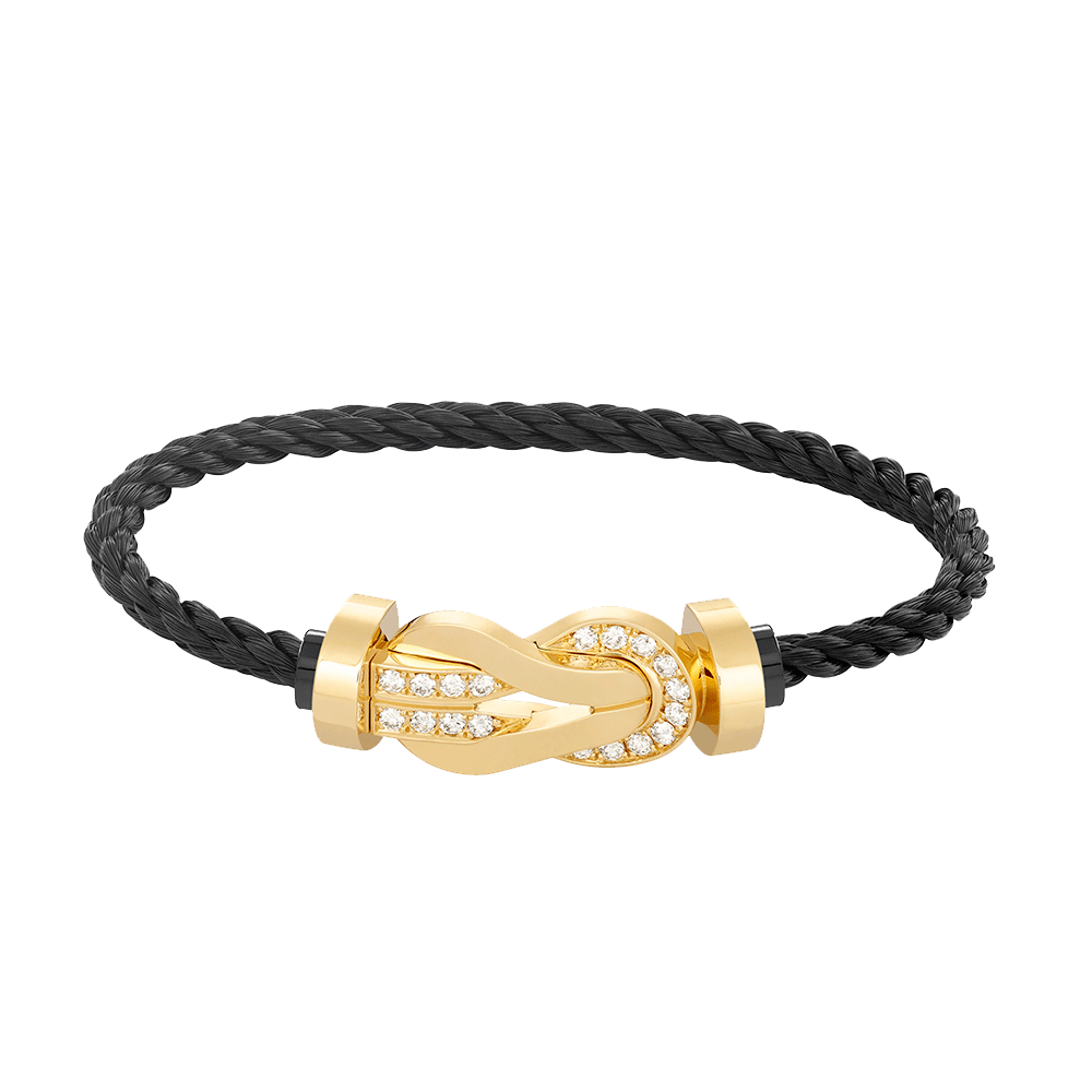 [Aurelle Style]CHANCE LARGE 8 FIGURE BUCKLE HALF DIAMOND BRACELET GOLD