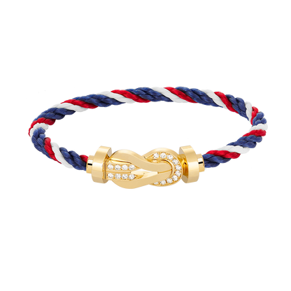 [Aurelle Style]CHANCE LARGE 8 FIGURE BUCKLE HALF DIAMOND BRACELET GOLD