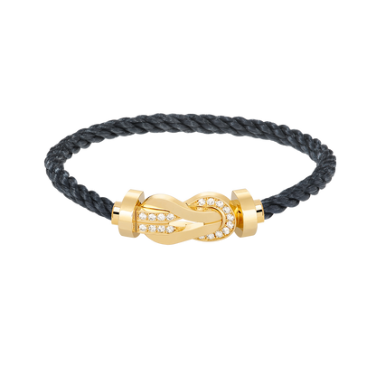 [Aurelle Style]CHANCE LARGE 8 FIGURE BUCKLE HALF DIAMOND BRACELET GOLD