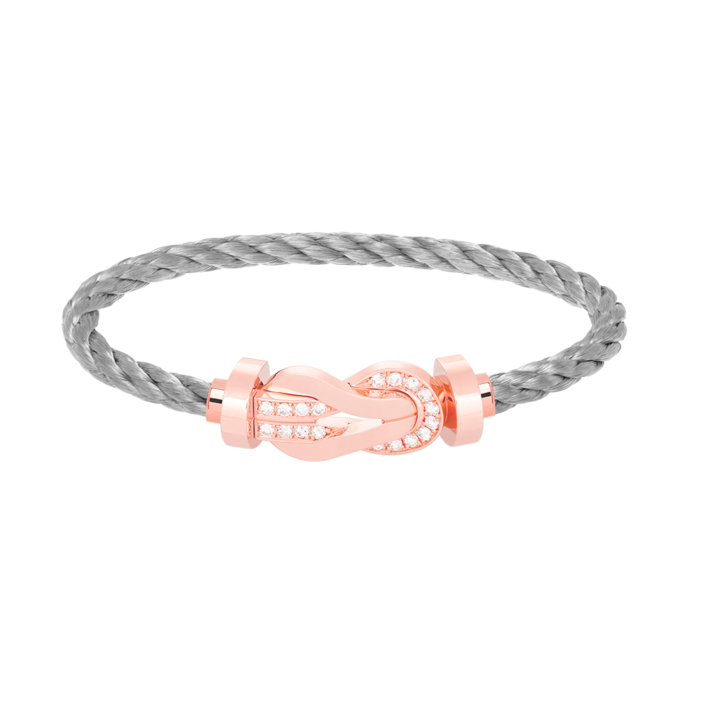 [Aurelle Style]CHANCE LARGE 8 FIGURE BUCKLE HALF DIAMOND BRACELET ROSE GOLD