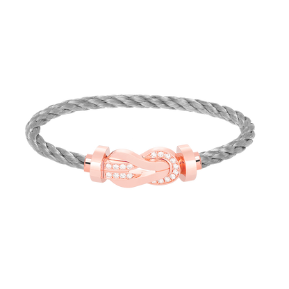 [Aurelle Style]CHANCE LARGE 8 FIGURE BUCKLE HALF DIAMOND BRACELET ROSE GOLD