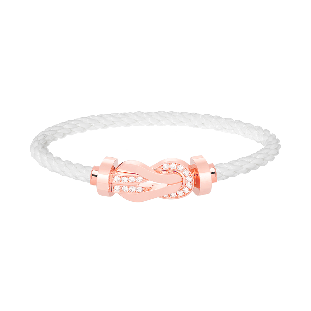 [Aurelle Style]CHANCE LARGE 8 FIGURE BUCKLE HALF DIAMOND BRACELET ROSE GOLD