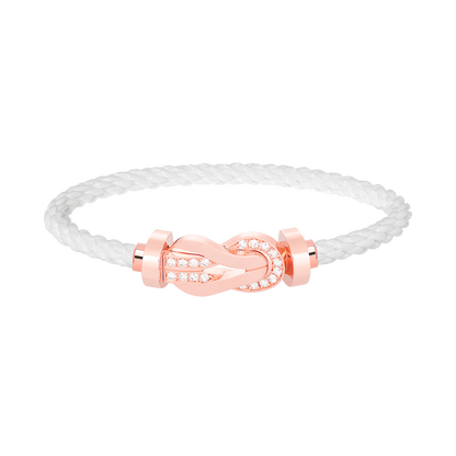 [Aurelle Style]CHANCE LARGE 8 FIGURE BUCKLE HALF DIAMOND BRACELET ROSE GOLD
