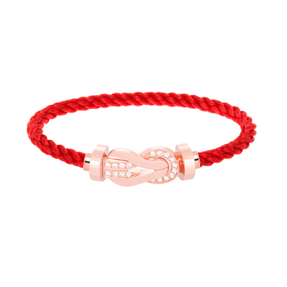 [Aurelle Style]CHANCE LARGE 8 FIGURE BUCKLE HALF DIAMOND BRACELET ROSE GOLD