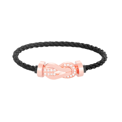 [Aurelle Style]CHANCE LARGE 8 FIGURE BUCKLE HALF DIAMOND BRACELET ROSE GOLD