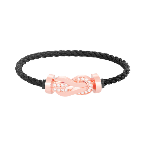 [Aurelle Style]CHANCE LARGE 8 FIGURE BUCKLE HALF DIAMOND BRACELET ROSE GOLD