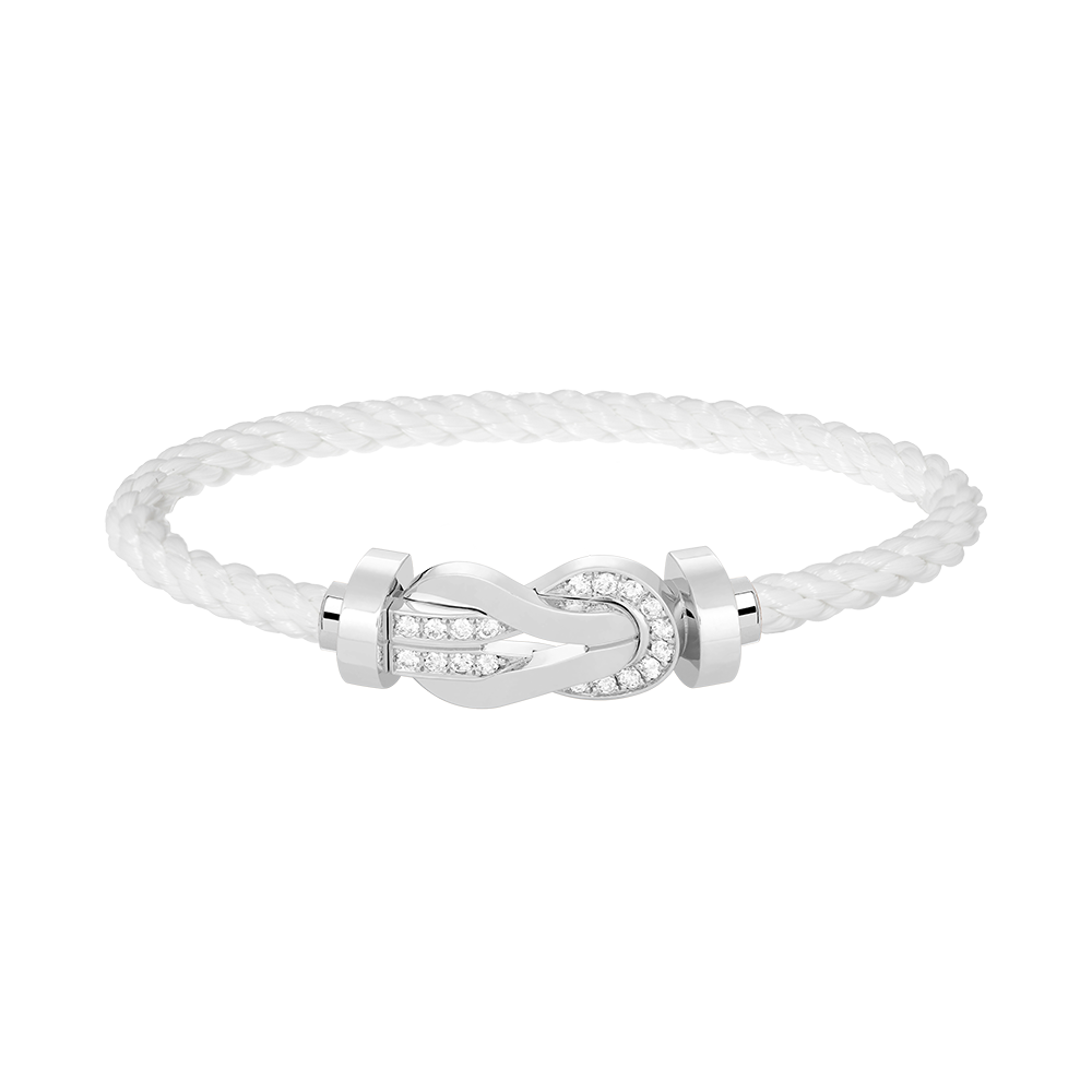 [Aurelle Style]CHANCE LARGE 8 FIGURE BUCKLE HALF DIAMOND BRACELET SILVER