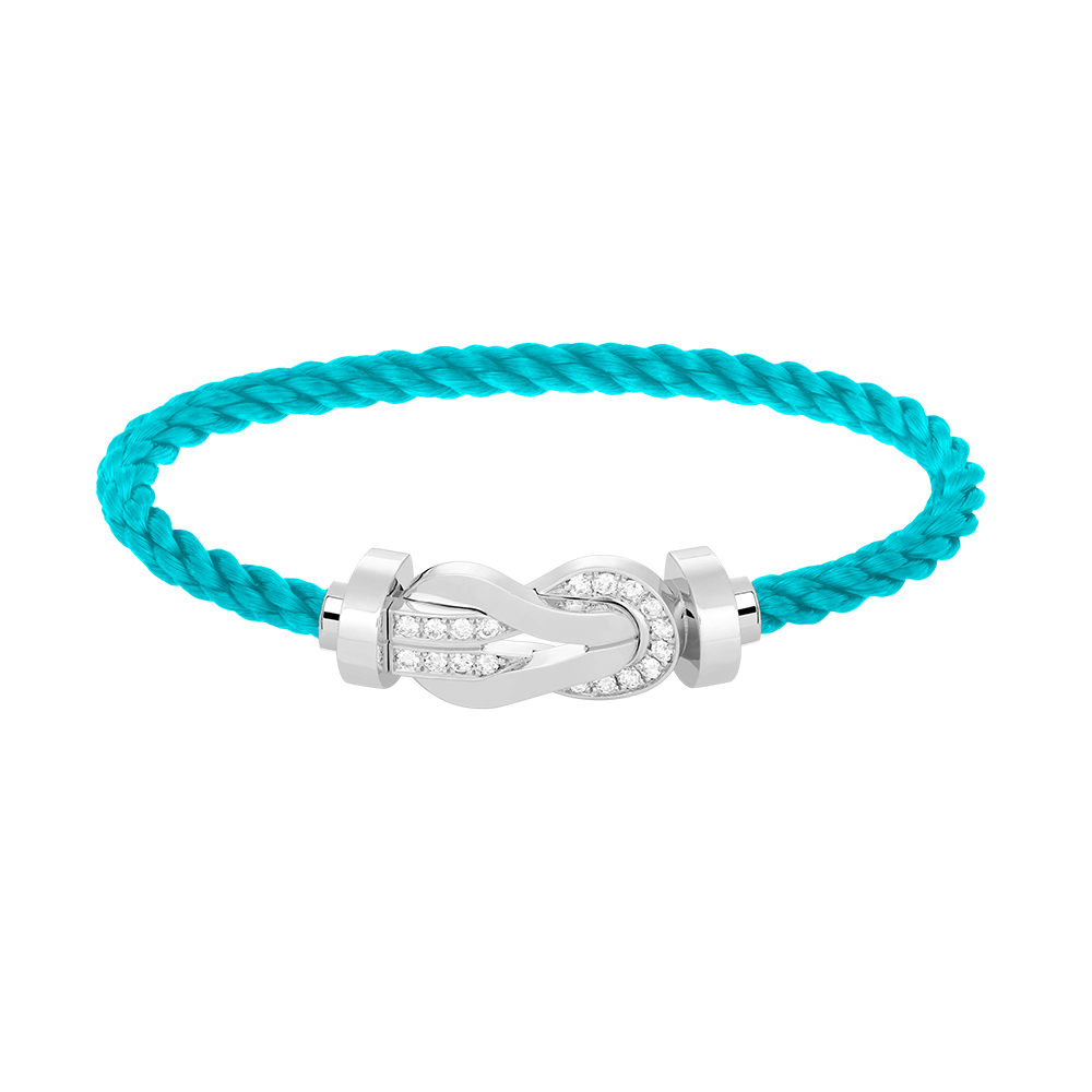 [Aurelle Style]CHANCE LARGE 8 FIGURE BUCKLE HALF DIAMOND BRACELET SILVER