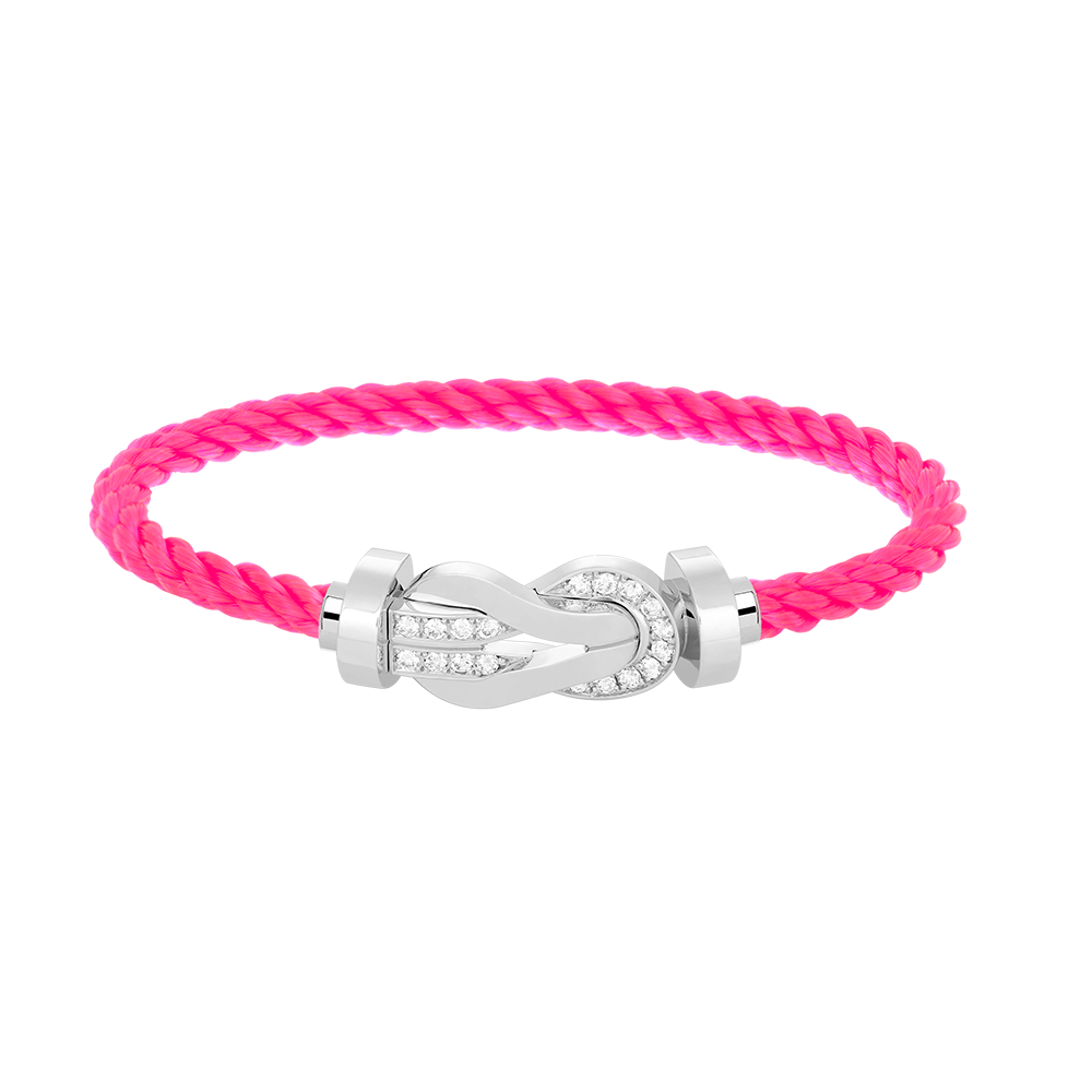 [Aurelle Style]CHANCE LARGE 8 FIGURE BUCKLE HALF DIAMOND BRACELET SILVER