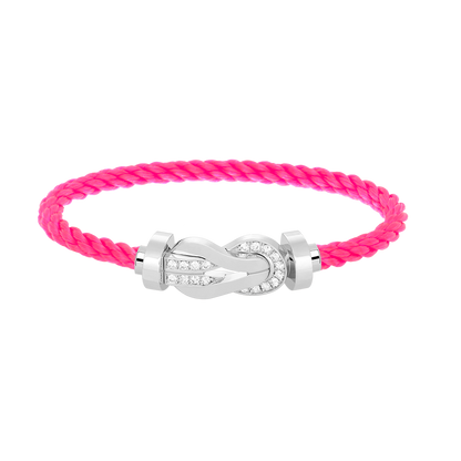 [Aurelle Style]CHANCE LARGE 8 FIGURE BUCKLE HALF DIAMOND BRACELET SILVER