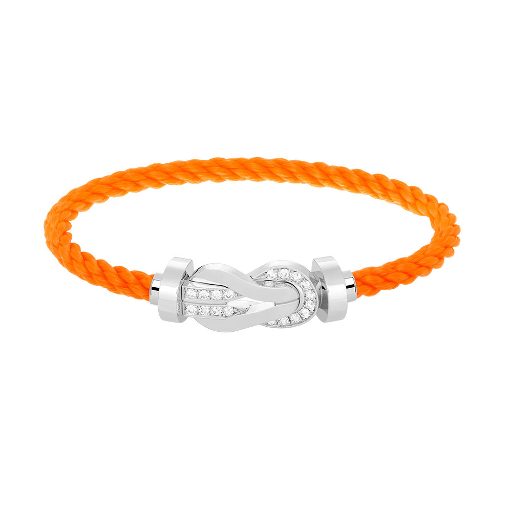 [Aurelle Style]CHANCE LARGE 8 FIGURE BUCKLE HALF DIAMOND BRACELET SILVER