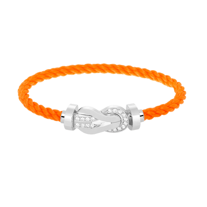 [Aurelle Style]CHANCE LARGE 8 FIGURE BUCKLE HALF DIAMOND BRACELET SILVER