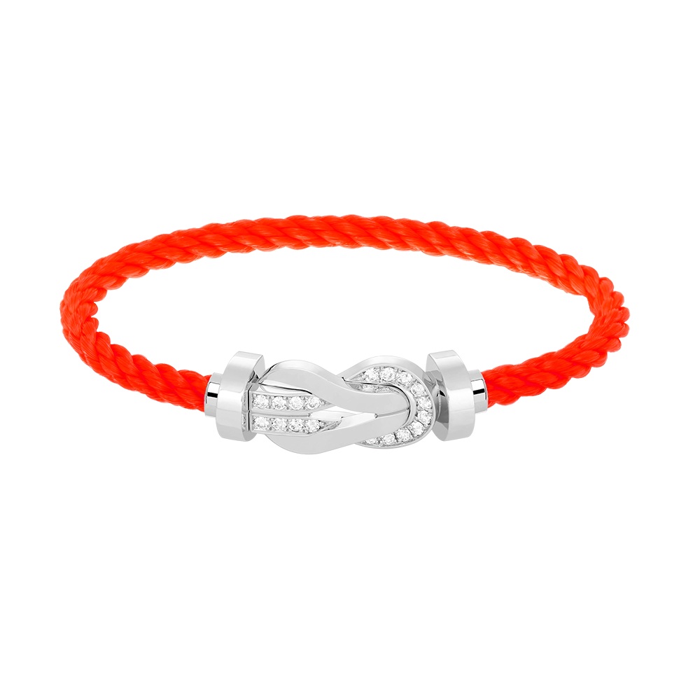 [Aurelle Style]CHANCE LARGE 8 FIGURE BUCKLE HALF DIAMOND BRACELET SILVER