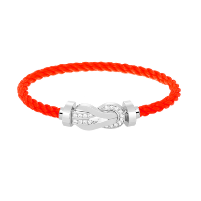 [Aurelle Style]CHANCE LARGE 8 FIGURE BUCKLE HALF DIAMOND BRACELET SILVER