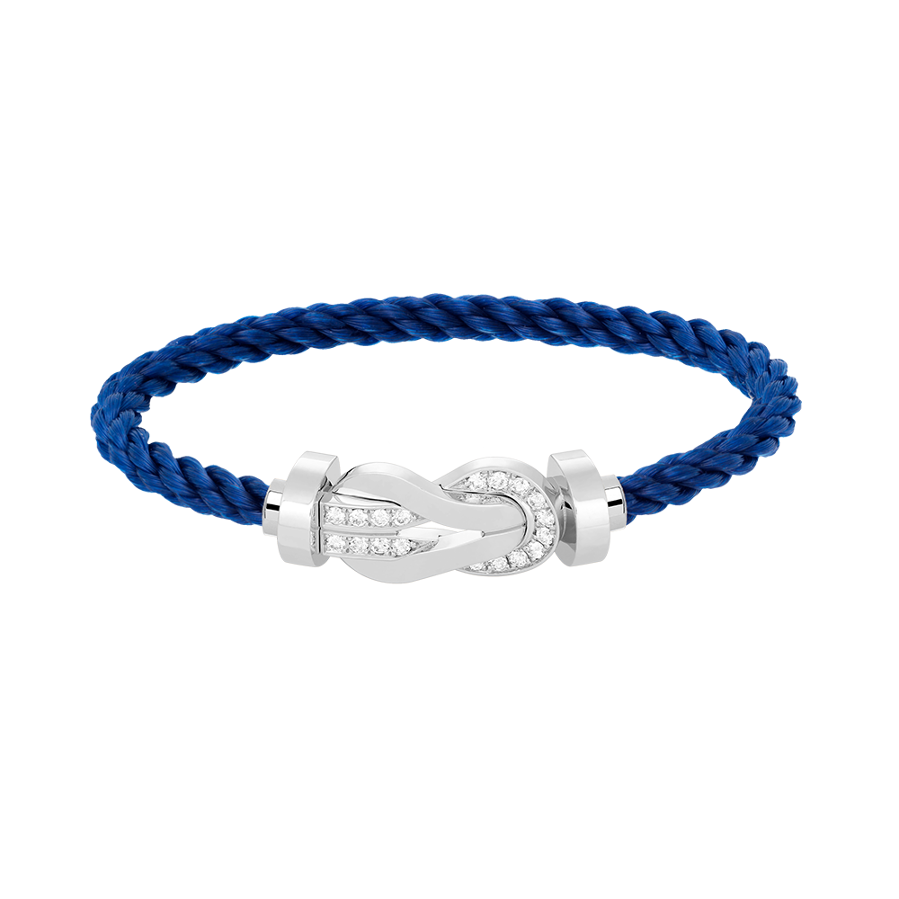 [Aurelle Style]CHANCE LARGE 8 FIGURE BUCKLE HALF DIAMOND BRACELET SILVER