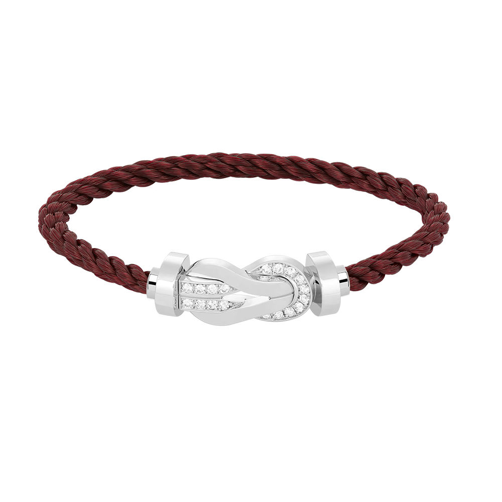 [Aurelle Style]CHANCE LARGE 8 FIGURE BUCKLE HALF DIAMOND BRACELET SILVER