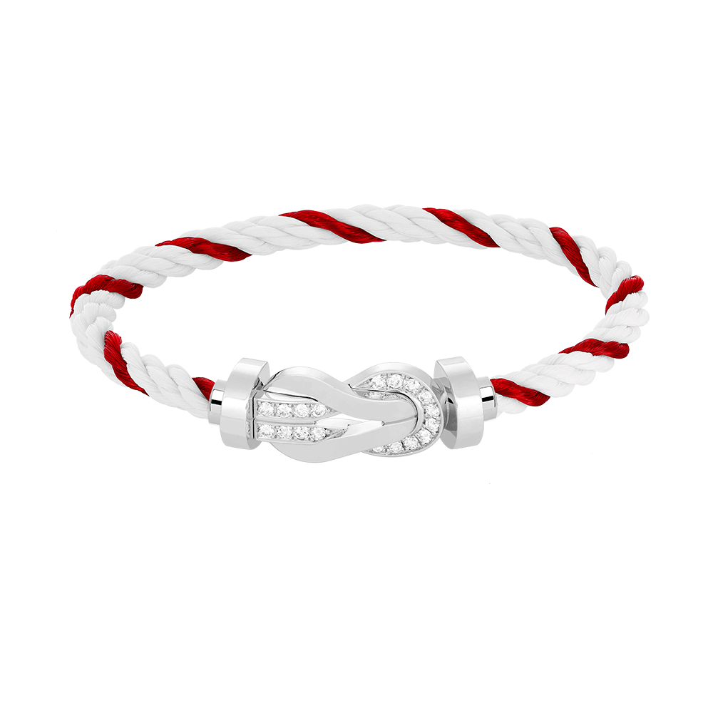 [Aurelle Style]CHANCE LARGE 8 FIGURE BUCKLE HALF DIAMOND BRACELET SILVER