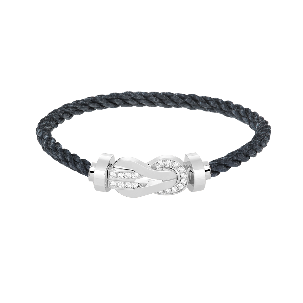 [Aurelle Style]CHANCE LARGE 8 FIGURE BUCKLE HALF DIAMOND BRACELET SILVER