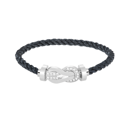 [Aurelle Style]CHANCE LARGE 8 FIGURE BUCKLE HALF DIAMOND BRACELET SILVER