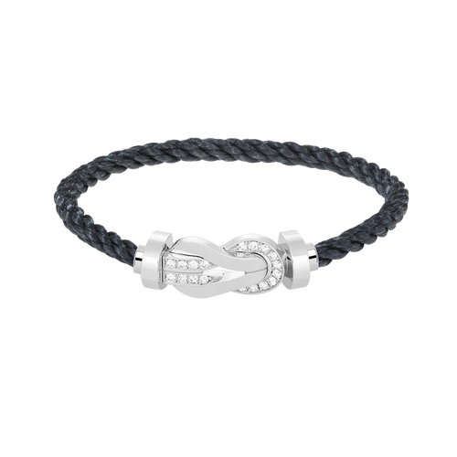 [Aurelle Style]CHANCE LARGE 8 FIGURE BUCKLE HALF DIAMOND BRACELET SILVER