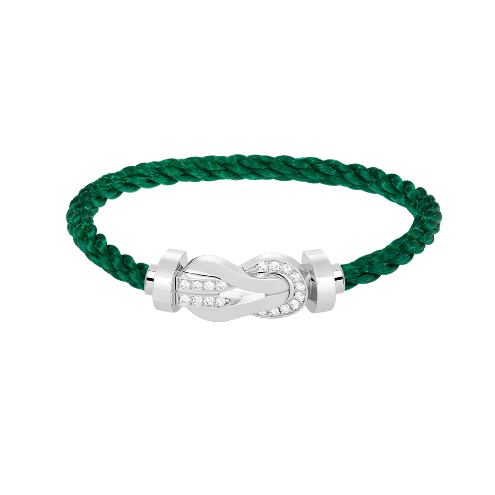[Aurelle Style]CHANCE LARGE 8 FIGURE BUCKLE HALF DIAMOND BRACELET SILVER