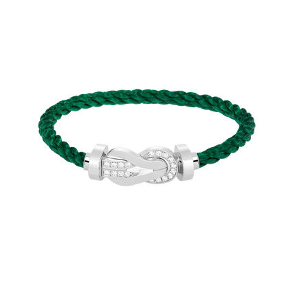 [Aurelle Style]CHANCE LARGE 8 FIGURE BUCKLE HALF DIAMOND BRACELET SILVER