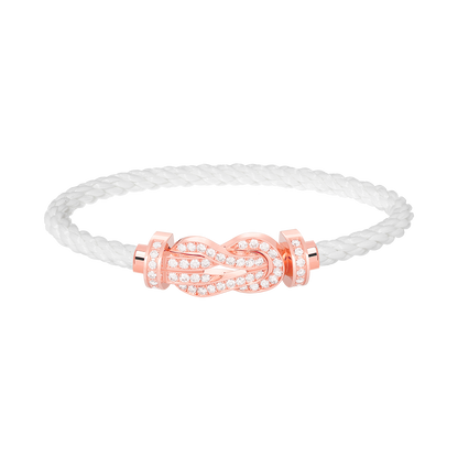 [Aurelle Style]CHANCE LARGE 8 FIGURE BUCKLE FULL DIAMOND BRACELET ROSE GOLD