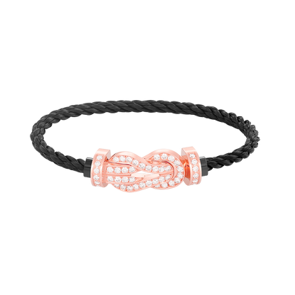 [Aurelle Style]CHANCE LARGE 8 FIGURE BUCKLE FULL DIAMOND BRACELET ROSE GOLD
