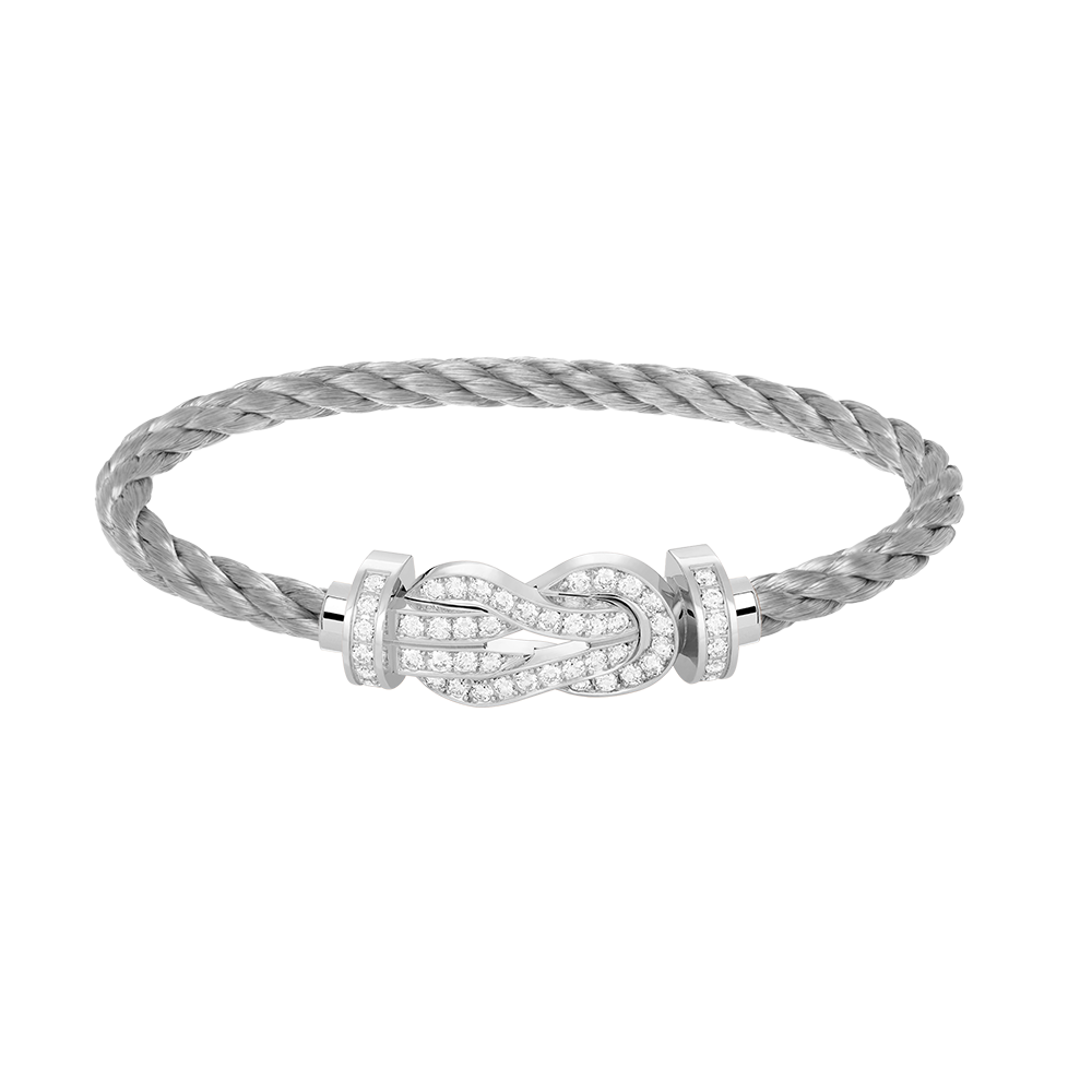 [Aurelle Style]CHANCE LARGE 8 FIGURE BUCKLE FULL DIAMOND BRACELET SILVER