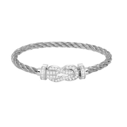 [Aurelle Style]CHANCE LARGE 8 FIGURE BUCKLE FULL DIAMOND BRACELET SILVER