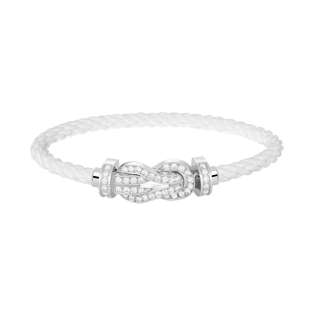 [Aurelle Style]CHANCE LARGE 8 FIGURE BUCKLE FULL DIAMOND BRACELET SILVER