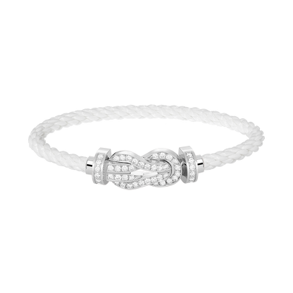 [Aurelle Style]CHANCE LARGE 8 FIGURE BUCKLE FULL DIAMOND BRACELET SILVER