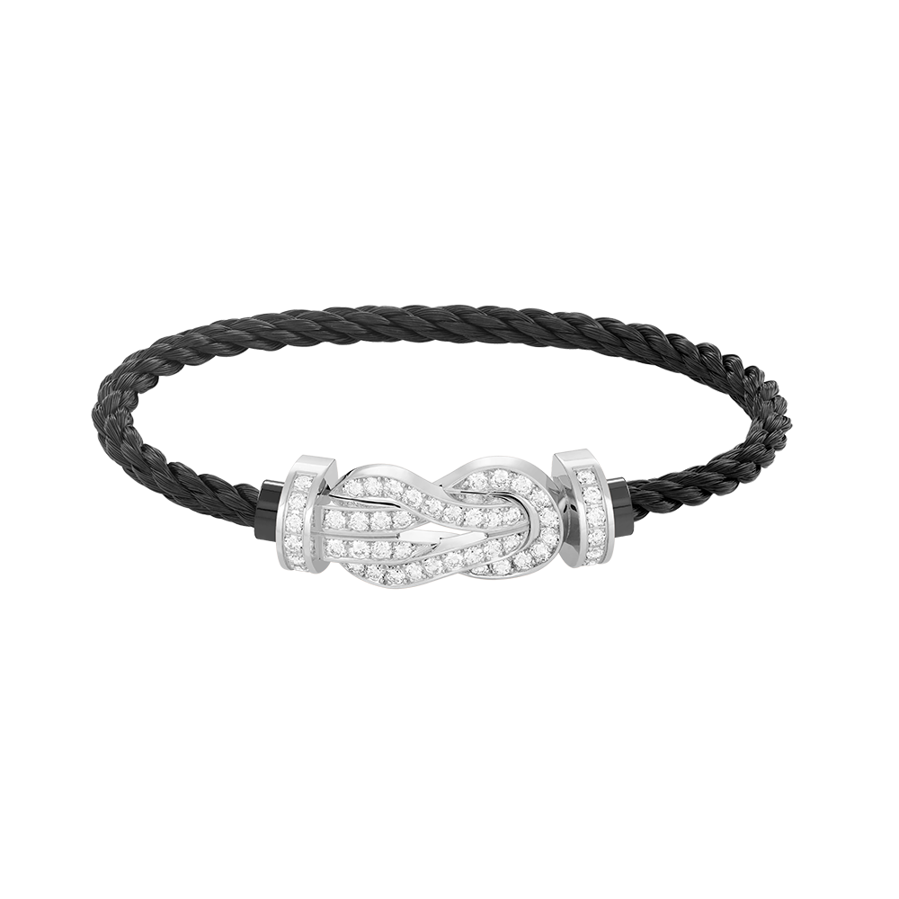 [Aurelle Style]CHANCE LARGE 8 FIGURE BUCKLE FULL DIAMOND BRACELET SILVER