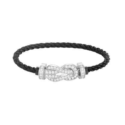 [Aurelle Style]CHANCE LARGE 8 FIGURE BUCKLE FULL DIAMOND BRACELET SILVER