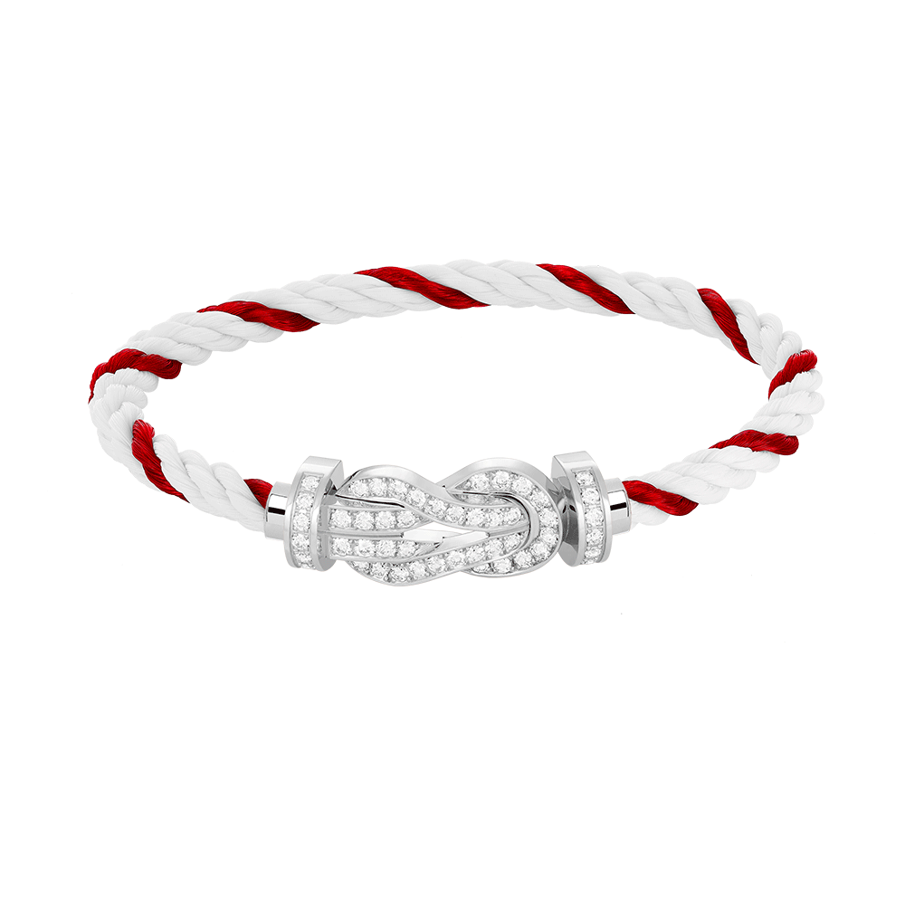 [Aurelle Style]CHANCE LARGE 8 FIGURE BUCKLE FULL DIAMOND BRACELET SILVER