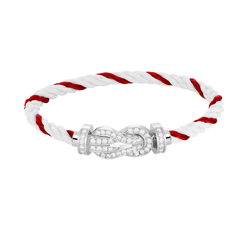 [Aurelle Style]CHANCE LARGE 8 FIGURE BUCKLE FULL DIAMOND BRACELET SILVER