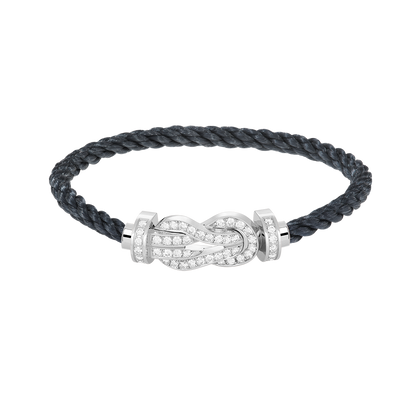 [Aurelle Style]CHANCE LARGE 8 FIGURE BUCKLE FULL DIAMOND BRACELET SILVER