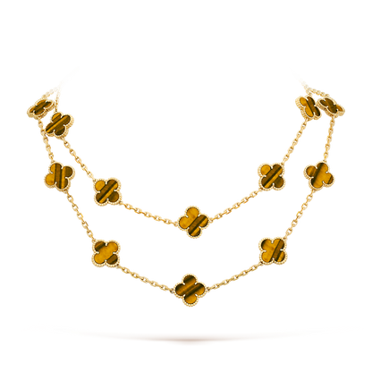 [Aurelle Style]CLOVER 20 MOTIFS TIGER EYE ROSE GOLD