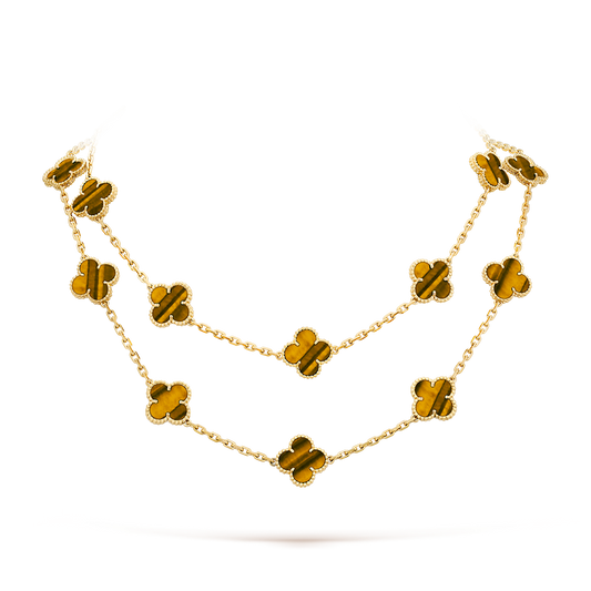 [Aurelle Style]CLOVER 20 MOTIFS TIGER EYE ROSE GOLD