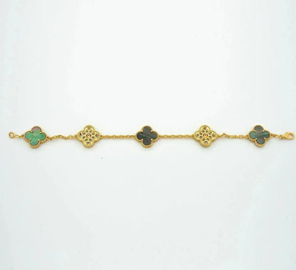 [Aurelle Style] CLOVER 5 MOTIF GRAY MOP BRACELET COLLECTION