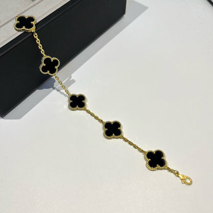 [Aurelle Style] CLOVER 5 MOTIF ONYXS BRACELET COLLECTION