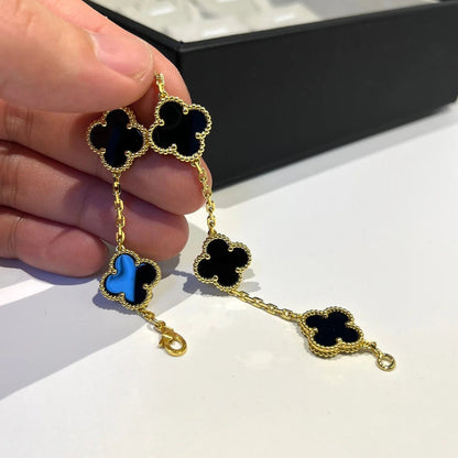 [Aurelle Style] CLOVER 5 MOTIF ONYXS BRACELET COLLECTION