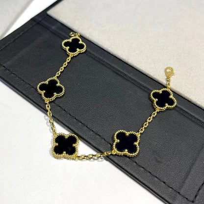 [Aurelle Style] CLOVER 5 MOTIF ONYXS BRACELET COLLECTION