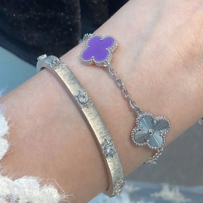 [Aurelle Style] CLOVER 5 MOTIF VIOLET BRACELET COLLECTION